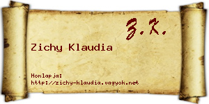 Zichy Klaudia névjegykártya